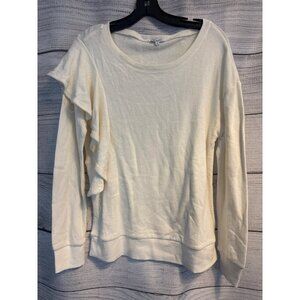 NWT Splendid Off-White Ruffle Sleeve Sweater Size S